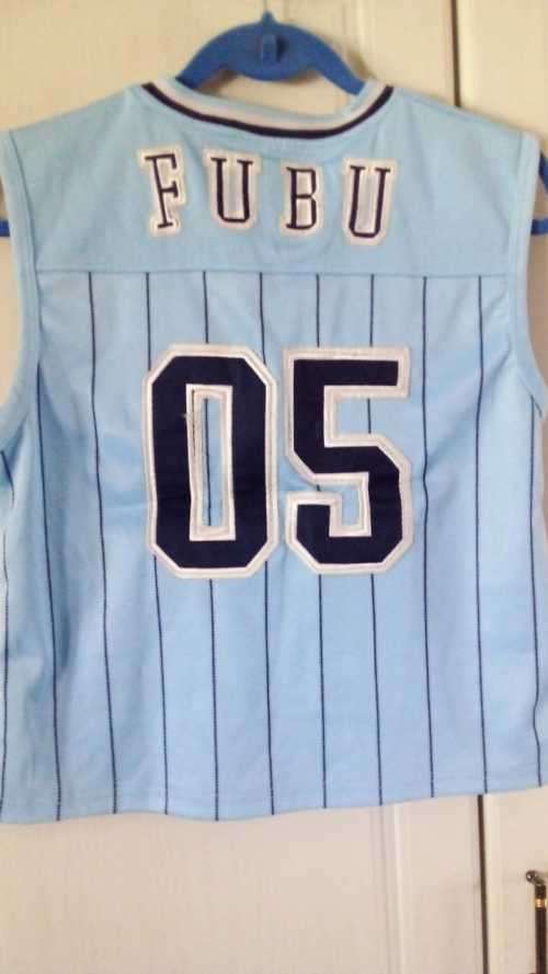 Authentic Vintage Fubu Blue nr 05 Basketball Jersey.