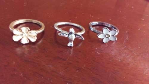 Job Lot of 3 Vintage COSTUME JEWELRY Rings