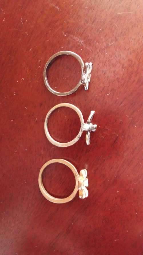 Job Lot of 3 Vintage COSTUME JEWELRY Rings