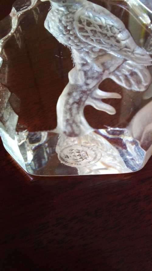 The Royal Crown Collection 3D Crystal Falcon Paper Weight