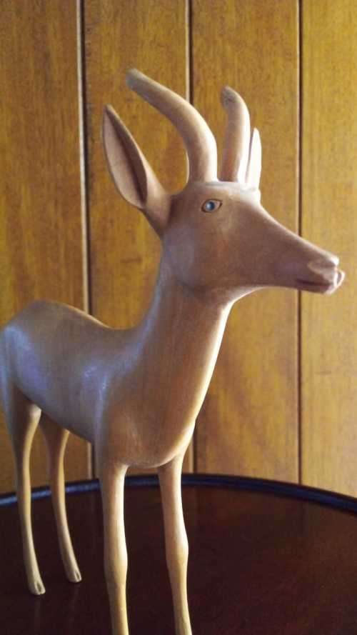 A Suberb Springbuck Woodcarving