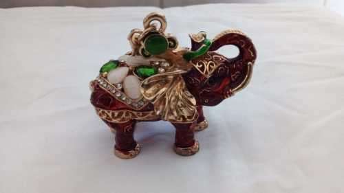 Magificent Bejeweled Elephant Figurine Key Holder