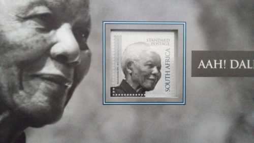 Nelson Mandela Stamp in Display