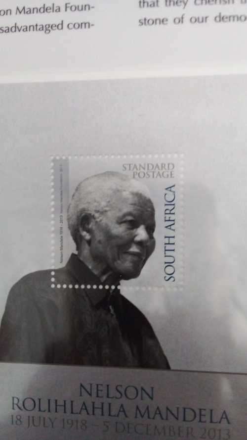 Nelson Mandela Stamp in Display