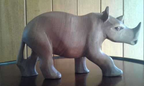 A Suberb Rhinoceros Woodcarving