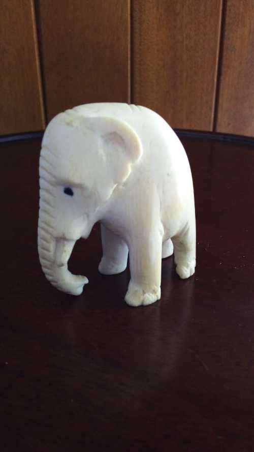Vintage Ivory Carved Elephant