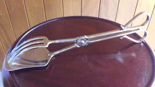 Vintage EP Zinc Salad/Cake Tongs