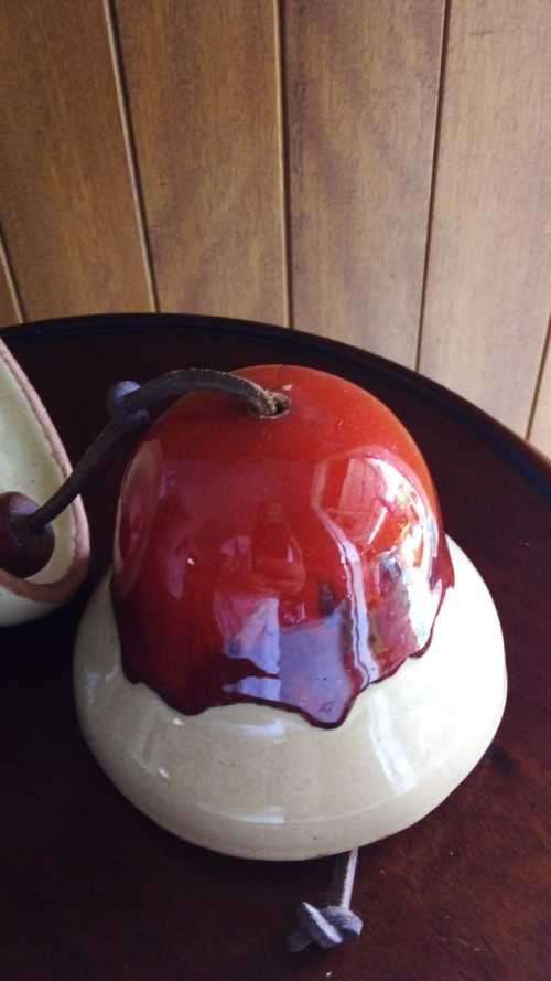 Beautiful set of two Glazed Pottery Bells