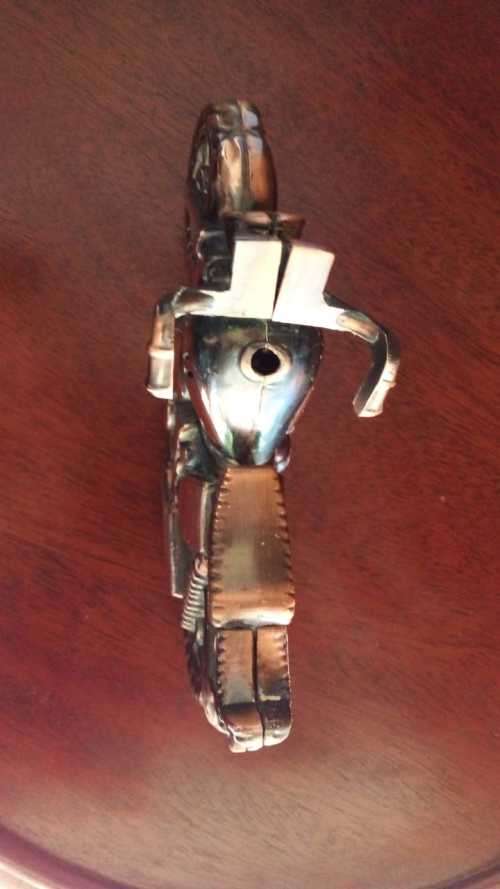 MAGNIFICENT! A Copper Harley Davidson Lighter. 13cm x 7cm