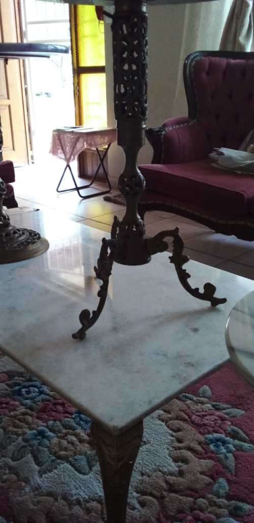 Collection of 6 Marble Top Side Tables (READ DESCRIPTION)