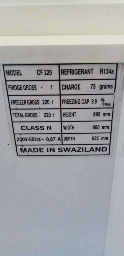 220 Liter Fridge Master Chest Fridge Freezer (READ DESCRIPTION)