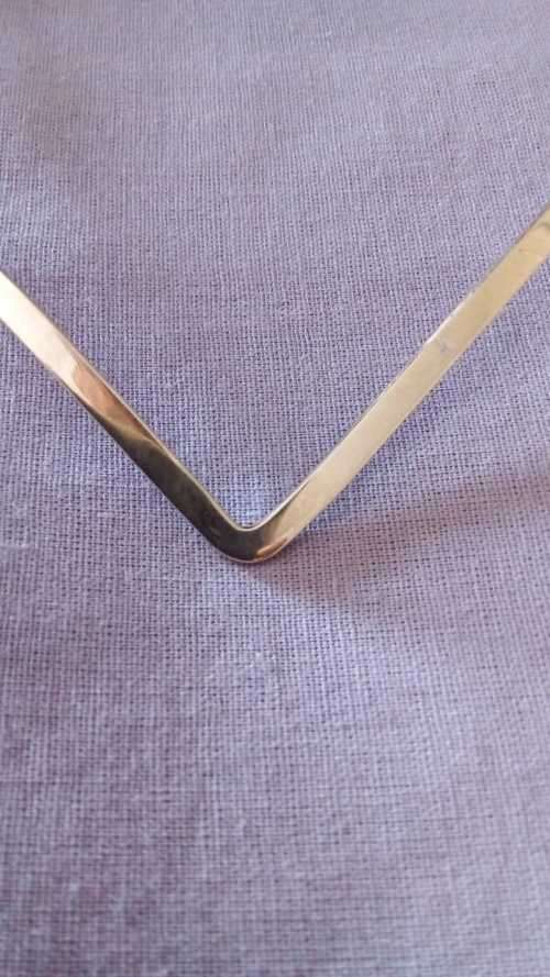 925 Sterling Silver Solid V Chocker Necklace