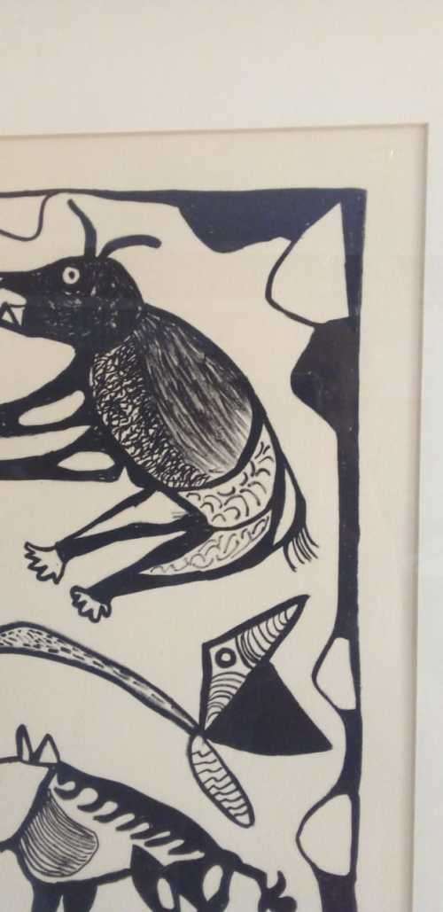 Linocut Art Work by Thamae Setshogo