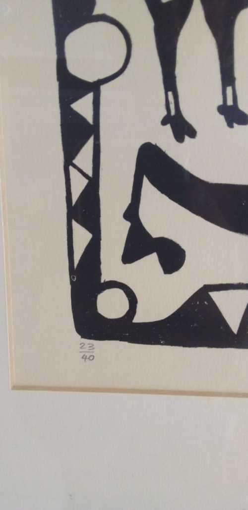 Linocut Art Work by Thamae Setshogo