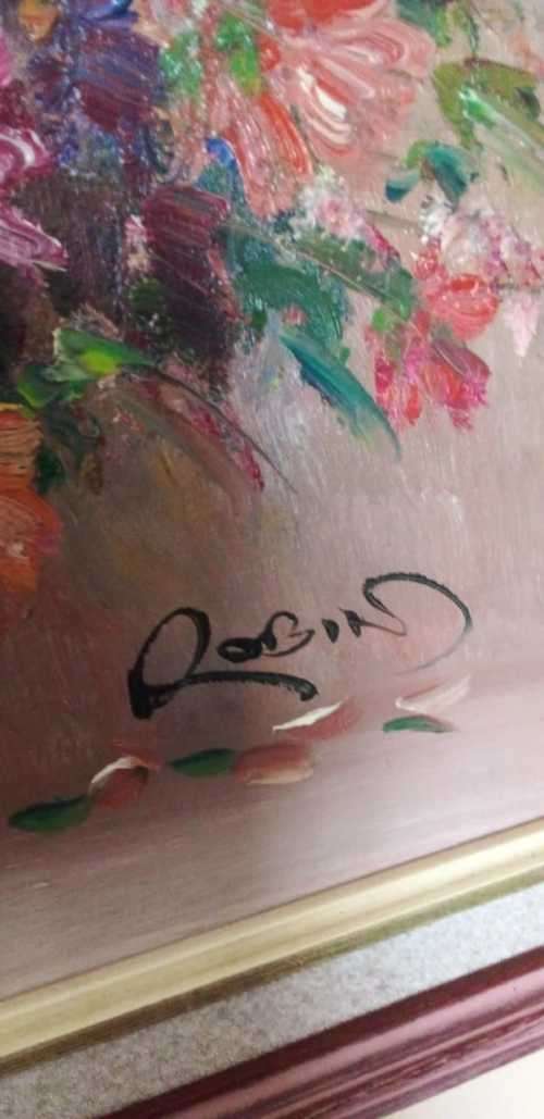 Magnificent Huge Palet Knife Oil Painting by Robin