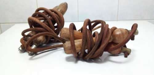 2 x Vintage Leather Skipping Ropes (READ DESCRIPTION)