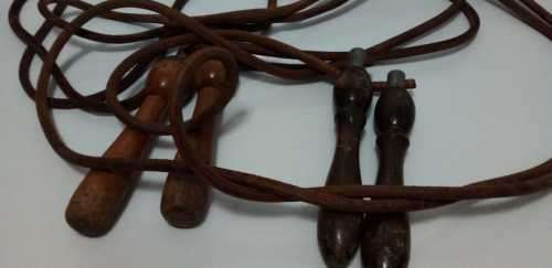 2 x Vintage Leather Skipping Ropes (READ DESCRIPTION)