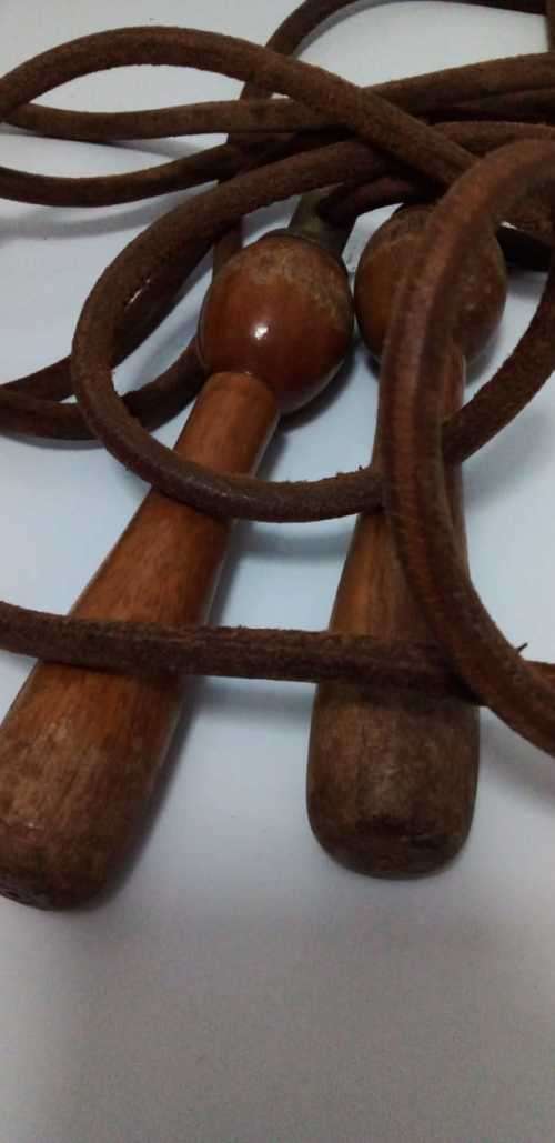 2 x Vintage Leather Skipping Ropes (READ DESCRIPTION)