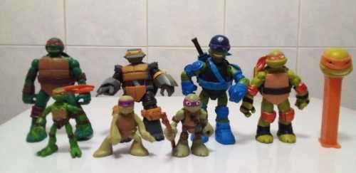 Collection of 7 Viacom Playmates Teenage Mutant Ninja Turtles Figurines (READ DESCRIPTION)