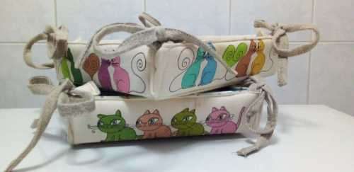 2 x Cat Design Small Baskets