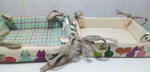 2 x Cat Design Small Baskets