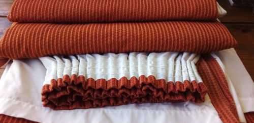 Set of 3 Burnt Orange Curtains. (READ DESCRIPTION)