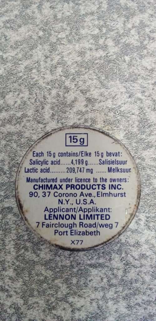 Rare Vintage Kroko `skil geneesmiddel` `peel cure` tin. Still full!