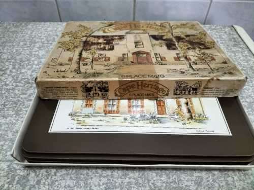 Collection of 6 Vintage Art Publishers Cape Heritage Placemats in Original Box