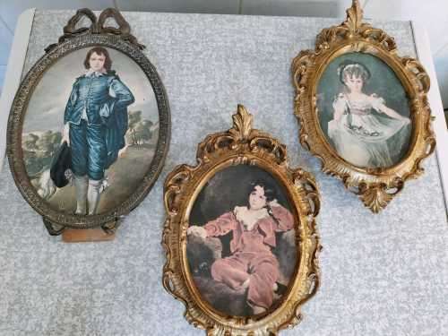 Collection of 3 old Kitch Prints in Frames