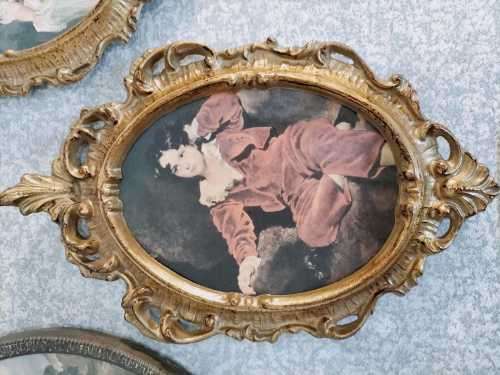 Collection of 3 old Kitch Prints in Frames