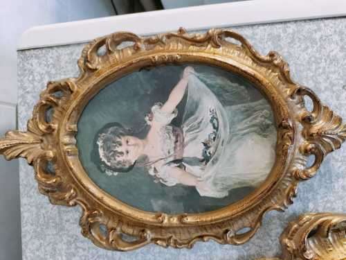 Collection of 3 old Kitch Prints in Frames