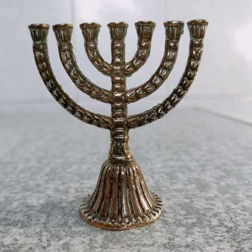 Brass Miniature Jewish Candelabra (Miniature 4 of 17)