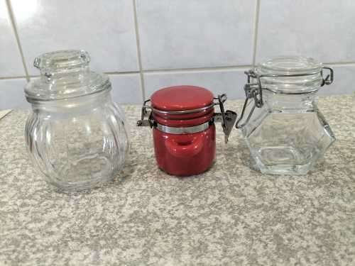 Collection of Three Small Jam or Condiment Jars