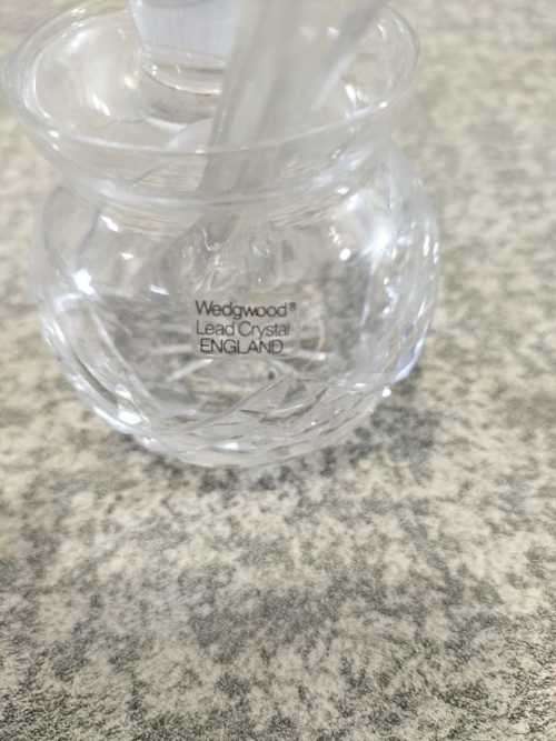 Wedgewood Lead Crystal Mustard Pot with Spoon