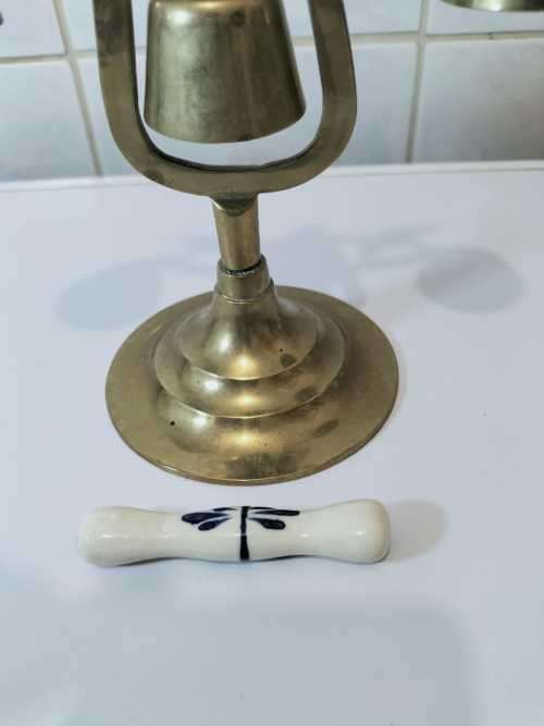 4 Bell Brass Bells with Porcelain Beater