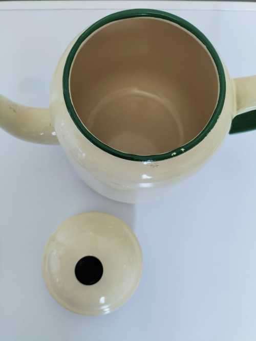 Small Vintage Enamel Tea Pot with Lid