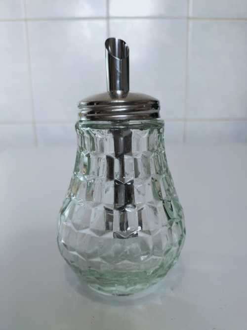 Vintage Grace Glass and Stainless Steel Sugar Dispenser