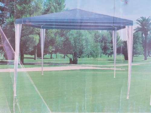 New Still Boxed Complete Gazebo 3m x 3m Navy Blue PE/UV Coated