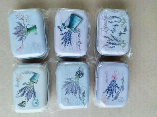 Collection of 6 Still Sealed Lavender Themed Pill/Trinket Metal Tins