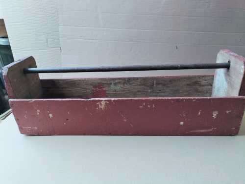 Large Vintage Wooden Tool Carry Case