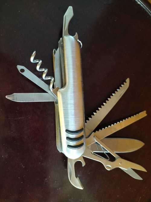 Swiss Army Style Stainless Steel Pocket Knife