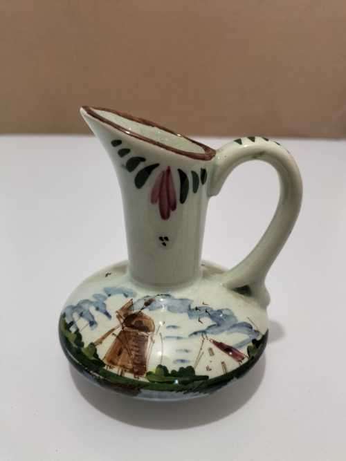 Rare and Unique Coloured Hand painted Delft Mini Vase