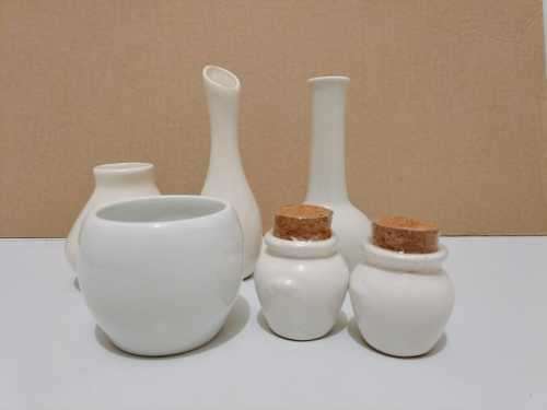 Collection of 6 Small White Porcelain and Ceramic Vases and Holders