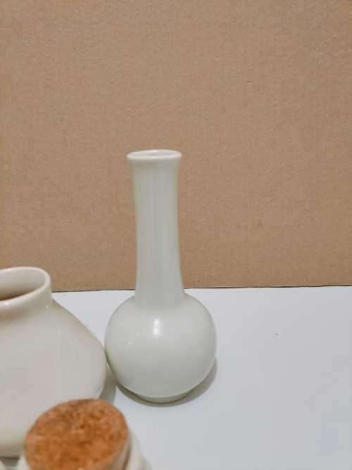 Collection of 6 Small White Porcelain and Ceramic Vases and Holders