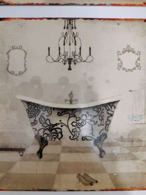 Collection of 4 Vintage Metal Bathroom Decorations