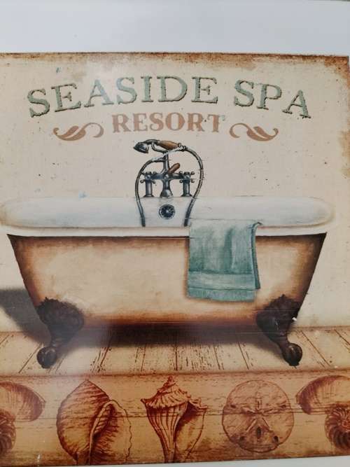 Collection of 4 Vintage Metal Bathroom Decorations