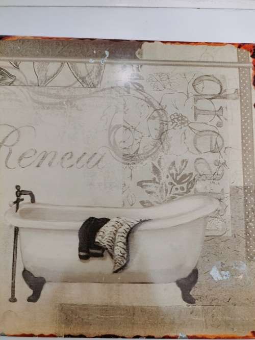 Collection of 4 Vintage Metal Bathroom Decorations