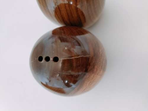 Pair of Wild Olive Wood Salt and Pepper Shakers.
