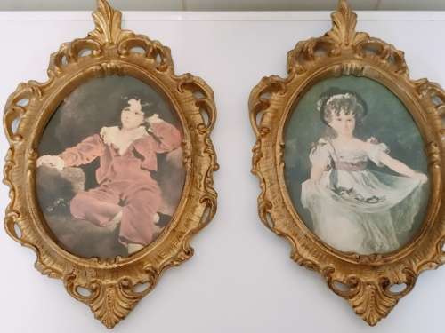 2 x Ornate Baroque Style Well Made Resin Framed Prints.