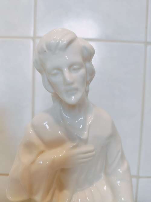 Absolutely Magnificent Handmade White Glazed Porcelain Mary and Joseph